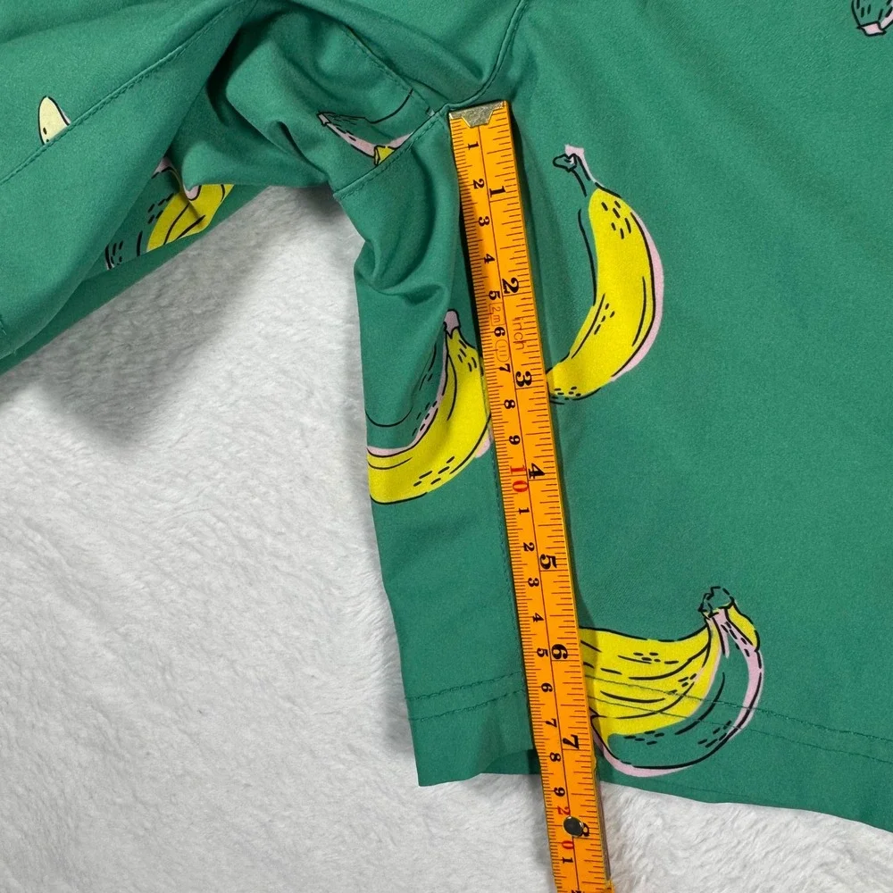 Maamgic‎ Swim Trunks Mens Medium Vibrant Green Banana Print Quick Dry Mesh Liner